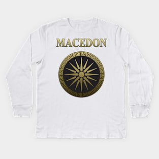 Ancient Macedon Shield Alexander the Great Kids Long Sleeve T-Shirt